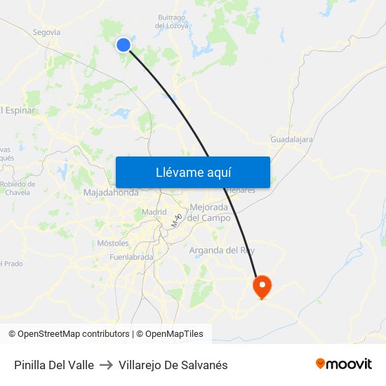 Pinilla Del Valle to Villarejo De Salvanés map