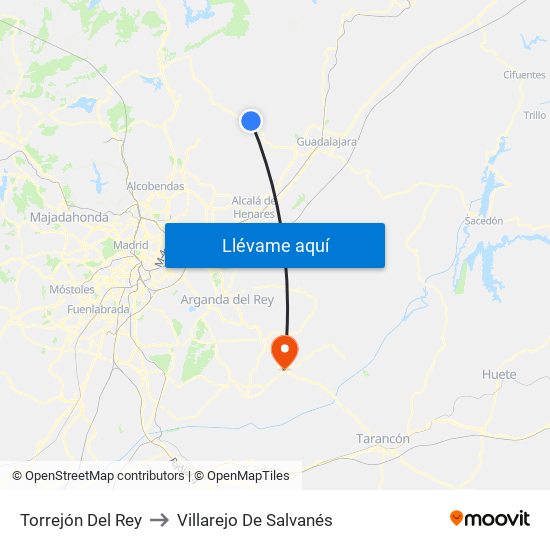 Torrejón Del Rey to Villarejo De Salvanés map
