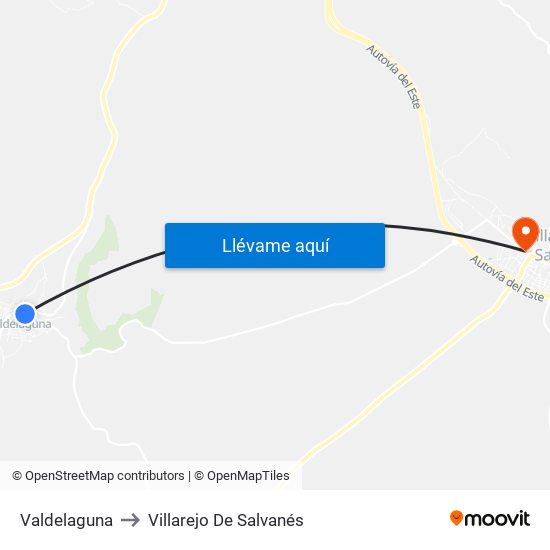 Valdelaguna to Villarejo De Salvanés map
