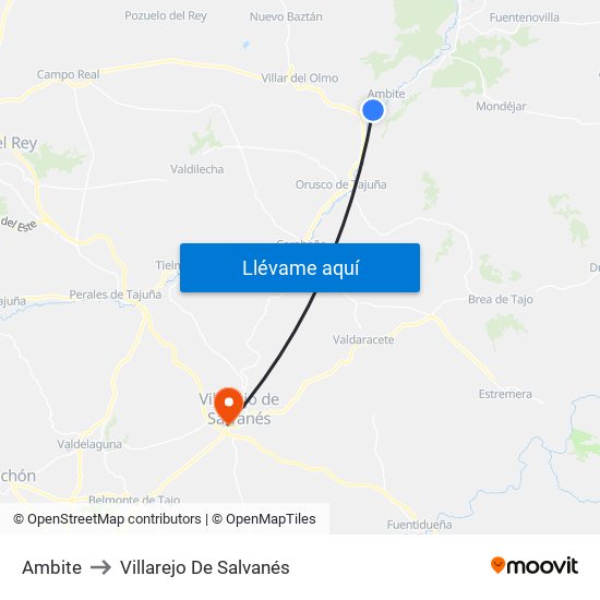 Ambite to Villarejo De Salvanés map