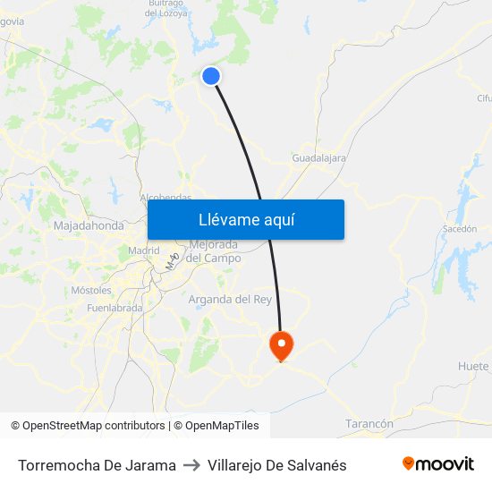 Torremocha De Jarama to Villarejo De Salvanés map