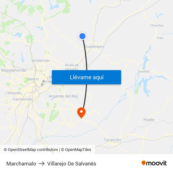 Marchamalo to Villarejo De Salvanés map