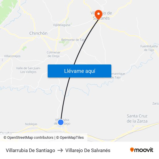Villarrubia De Santiago to Villarejo De Salvanés map
