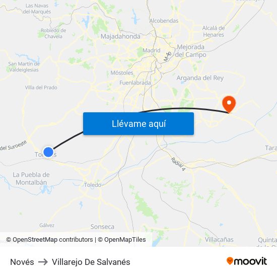 Novés to Villarejo De Salvanés map