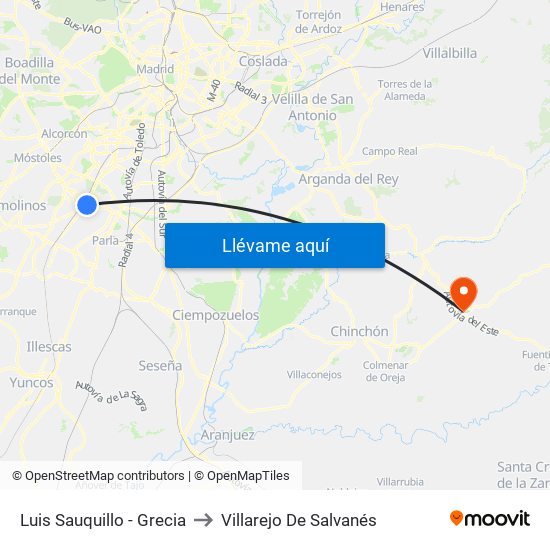 Luis Sauquillo - Grecia to Villarejo De Salvanés map
