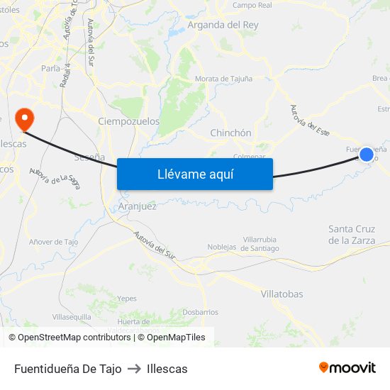 Fuentidueña De Tajo to Illescas map