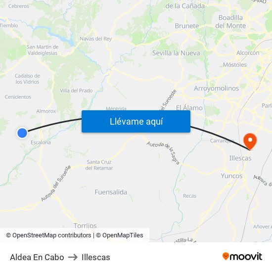 Aldea En Cabo to Illescas map