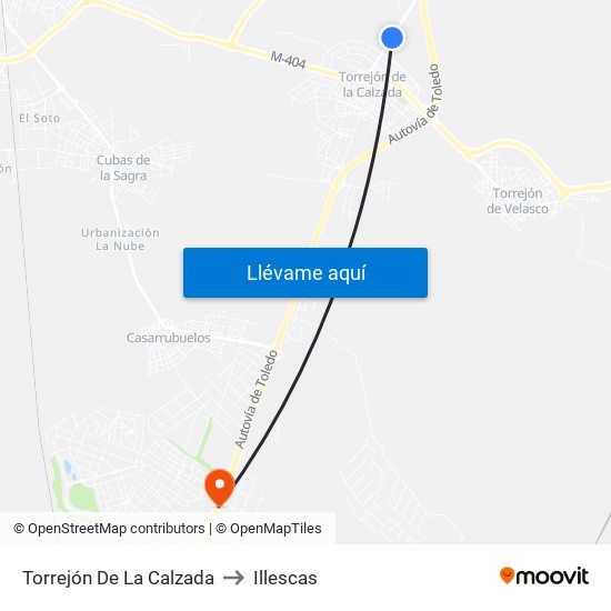Torrejón De La Calzada to Illescas map