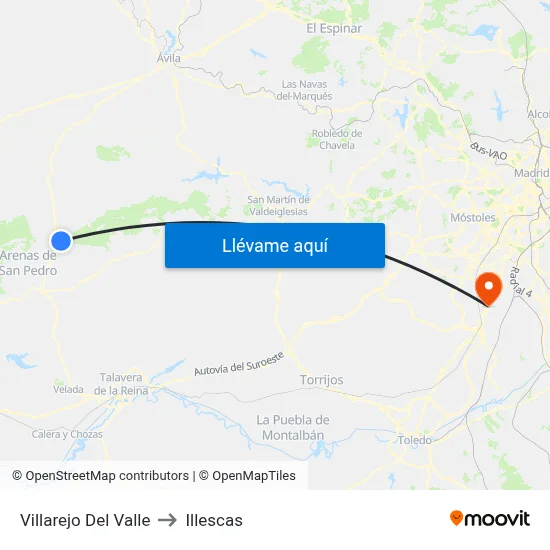 Villarejo Del Valle to Illescas map