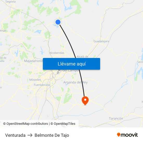 Venturada to Belmonte De Tajo map