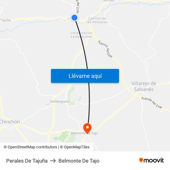 Perales De Tajuña to Belmonte De Tajo map