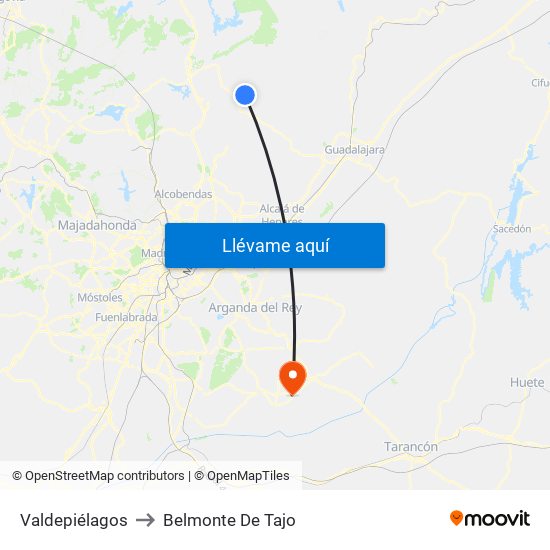 Valdepiélagos to Belmonte De Tajo map