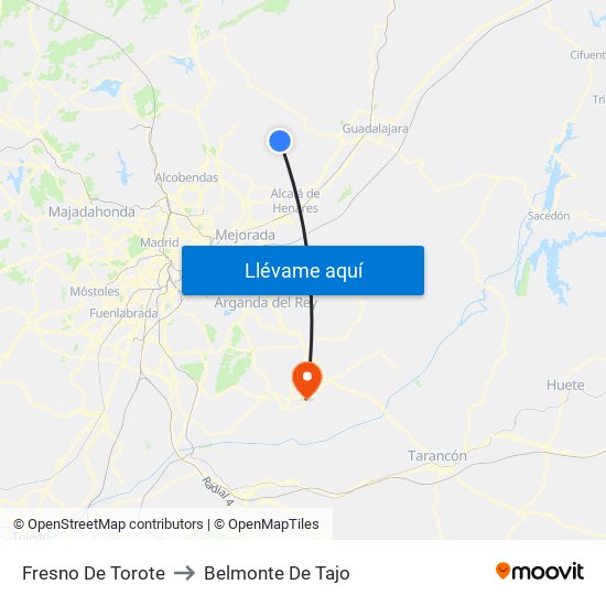 Fresno De Torote to Belmonte De Tajo map