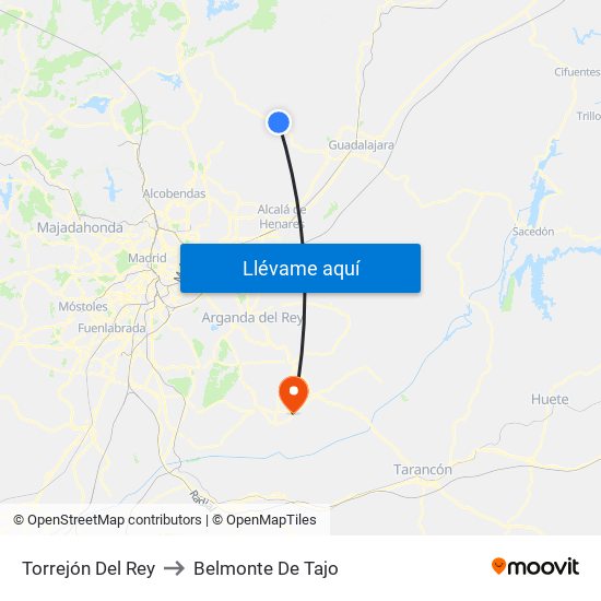 Torrejón Del Rey to Belmonte De Tajo map