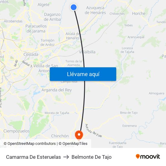 Camarma De Esteruelas to Belmonte De Tajo map