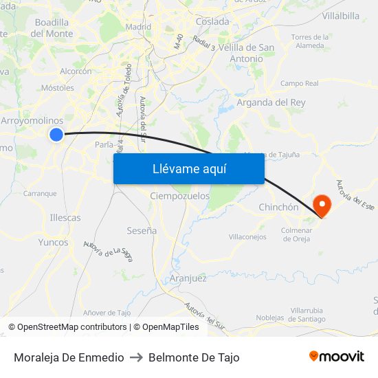 Moraleja De Enmedio to Belmonte De Tajo map
