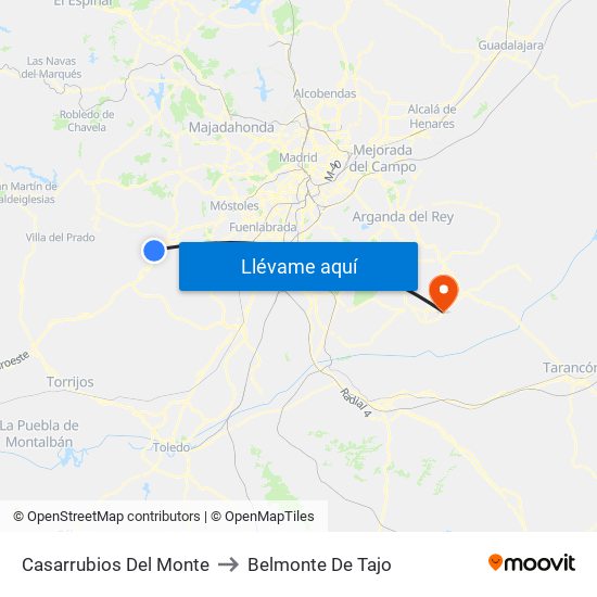 Casarrubios Del Monte to Belmonte De Tajo map