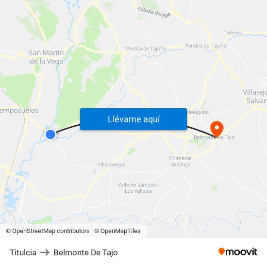 Titulcia to Belmonte De Tajo map