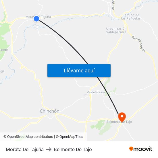 Morata De Tajuña to Belmonte De Tajo map