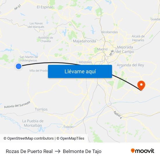 Rozas De Puerto Real to Belmonte De Tajo map