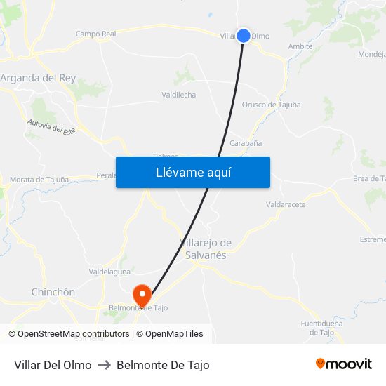 Villar Del Olmo to Belmonte De Tajo map