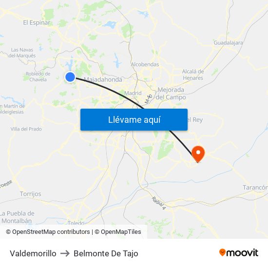 Valdemorillo to Belmonte De Tajo map