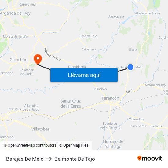 Barajas De Melo to Belmonte De Tajo map