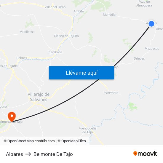 Albares to Belmonte De Tajo map