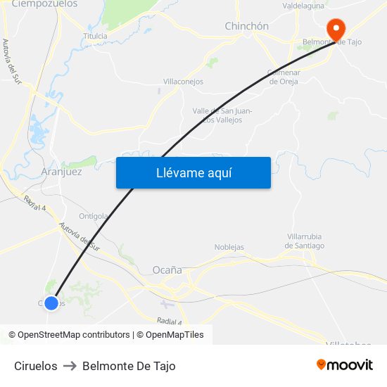 Ciruelos to Belmonte De Tajo map