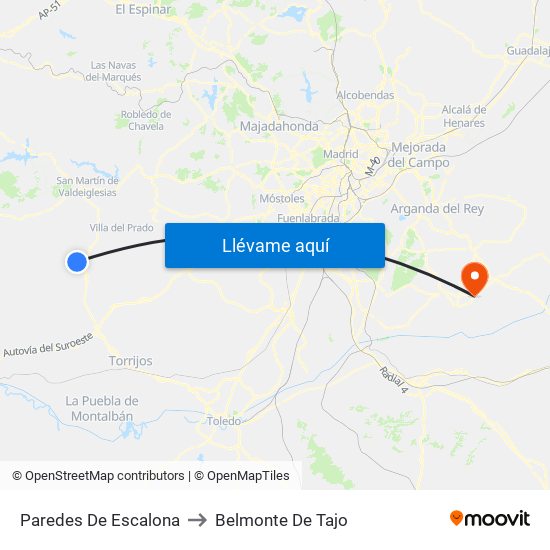 Paredes De Escalona to Belmonte De Tajo map
