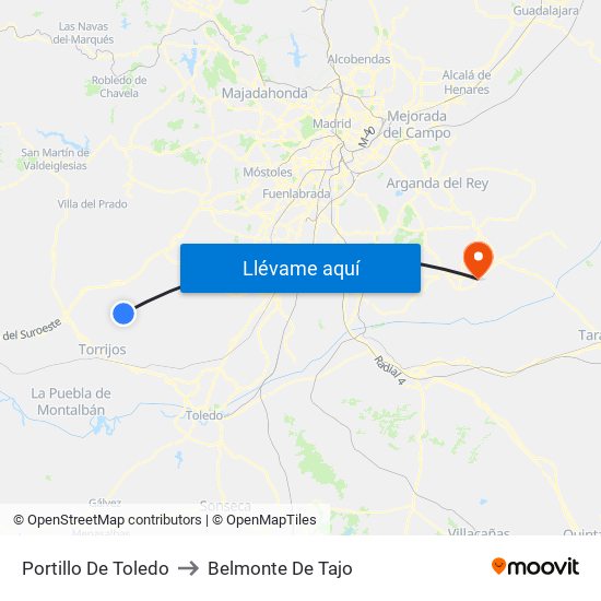 Portillo De Toledo to Belmonte De Tajo map
