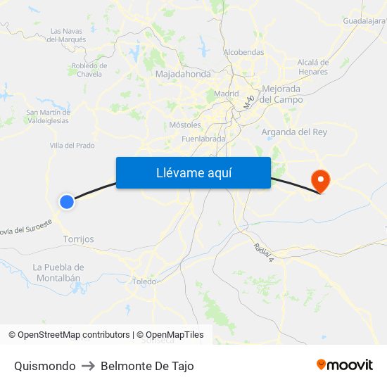 Quismondo to Belmonte De Tajo map
