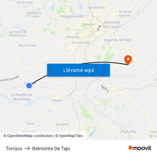 Torrijos to Belmonte De Tajo map
