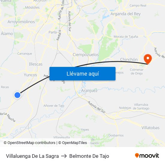 Villaluenga De La Sagra to Belmonte De Tajo map
