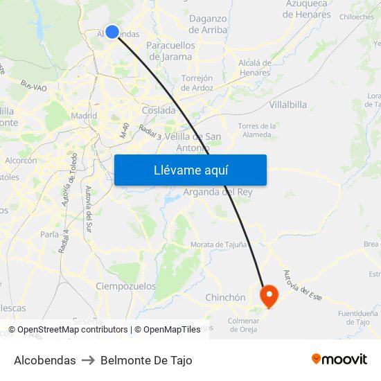 Alcobendas to Belmonte De Tajo map