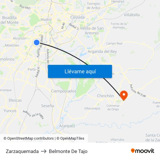 Zarzaquemada to Belmonte De Tajo map
