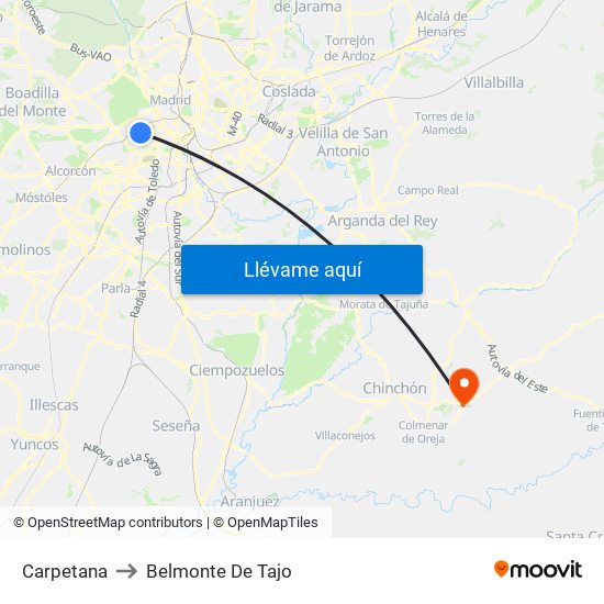 Carpetana to Belmonte De Tajo map
