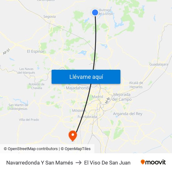 Navarredonda Y San Mamés to El Viso De San Juan map