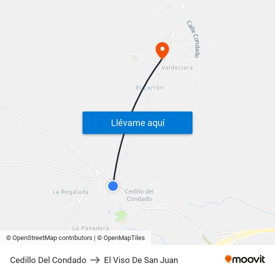 Cedillo Del Condado to El Viso De San Juan map