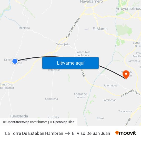 La Torre De Esteban Hambrán to El Viso De San Juan map