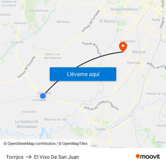 Torrijos to El Viso De San Juan map