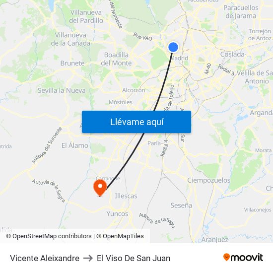 Vicente Aleixandre to El Viso De San Juan map
