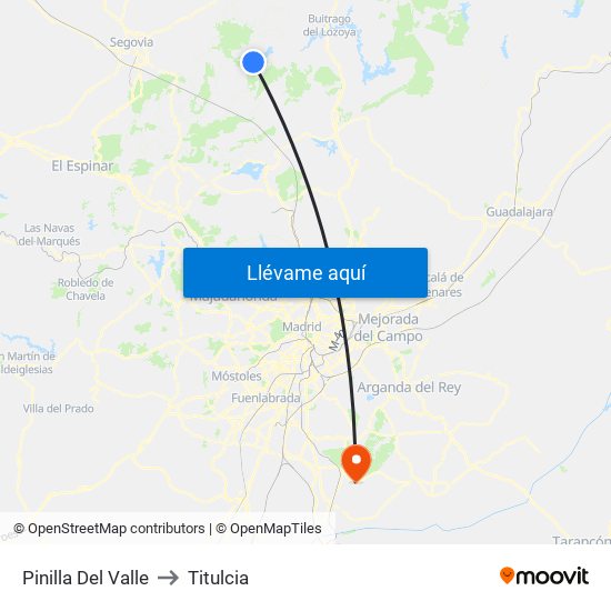 Pinilla Del Valle to Titulcia map