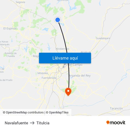 Navalafuente to Titulcia map