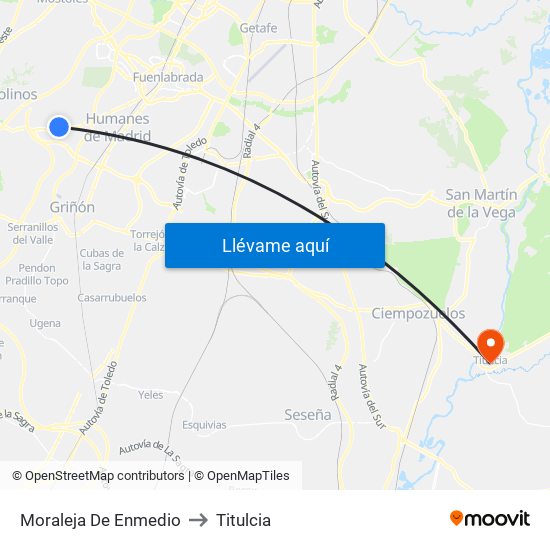 Moraleja De Enmedio to Titulcia map