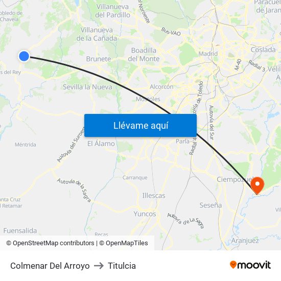 Colmenar Del Arroyo to Titulcia map