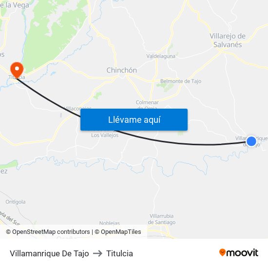 Villamanrique De Tajo to Titulcia map
