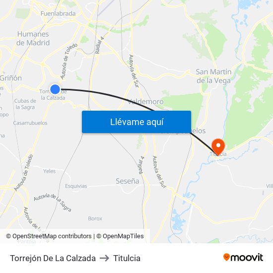 Torrejón De La Calzada to Titulcia map