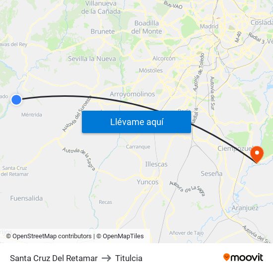 Santa Cruz Del Retamar to Titulcia map