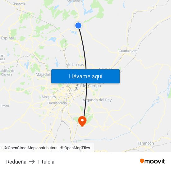 Redueña to Titulcia map